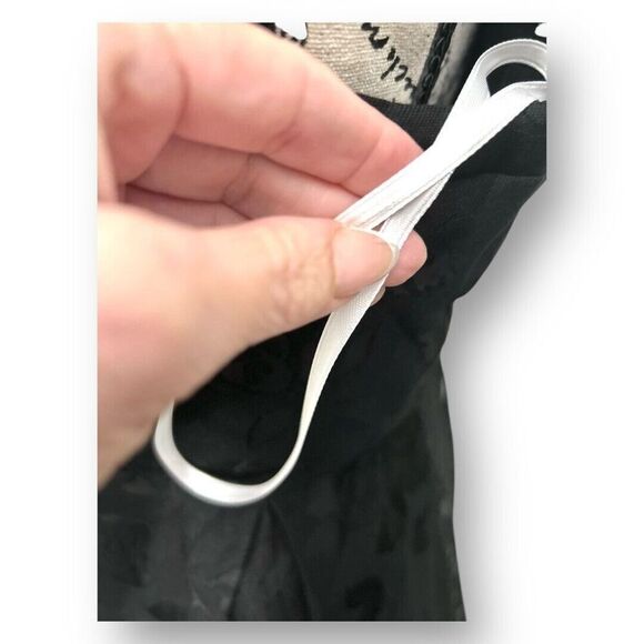 Lulus Flirtatious Crush Black Burnout Floral Pleated Bow Midi Dress Whimsygoth S - Picture 7 of 11